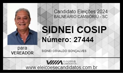 Candidato SIDNEI COSIP 2024 - BALNEÁRIO CAMBORIÚ - Eleições