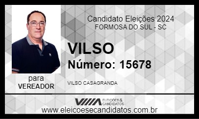 Candidato VILSO 2024 - FORMOSA DO SUL - Eleições