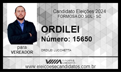 Candidato ORDILEI 2024 - FORMOSA DO SUL - Eleições