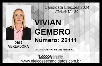 Candidato VIVIAN GEMBRO 2024 - ATALANTA - Eleições