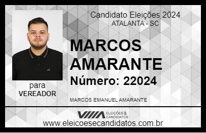 Candidato MARCÃO 2024 - ATALANTA - Eleições