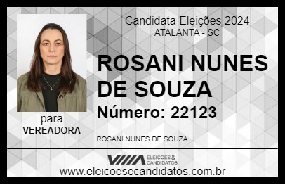 Candidato ROSANI NUNES DE SOUZA 2024 - ATALANTA - Eleições