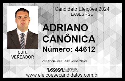 Candidato ADRIANO CANÔNICA 2024 - LAGES - Eleições