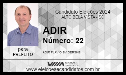 Candidato ADIR 2024 - ALTO BELA VISTA - Eleições