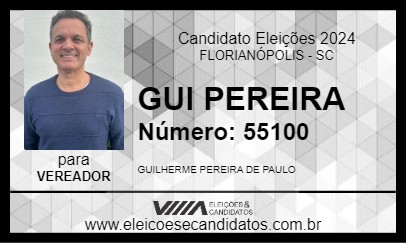 Candidato GUI PEREIRA 2024 - FLORIANÓPOLIS - Eleições