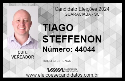 Candidato TIAGO STEFFENON 2024 - GUARACIABA - Eleições