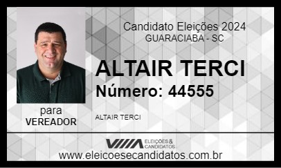 Candidato ALTAIR TERCI 2024 - GUARACIABA - Eleições