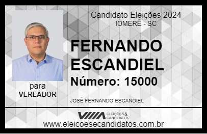 Candidato FERNANDO ESCANDIEL 2024 - IOMERÊ - Eleições