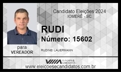 Candidato RUDI 2024 - IOMERÊ - Eleições