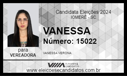 Candidato VANESSA 2024 - IOMERÊ - Eleições