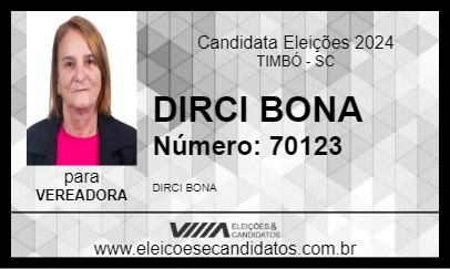 Candidato DIRCI BONA 2024 - TIMBÓ - Eleições