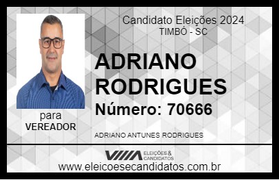 Candidato ADRIANO RODRIGUES 2024 - TIMBÓ - Eleições