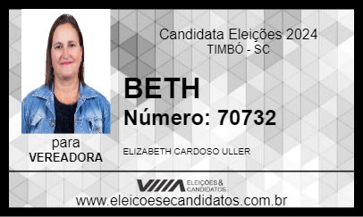 Candidato BETH 2024 - TIMBÓ - Eleições