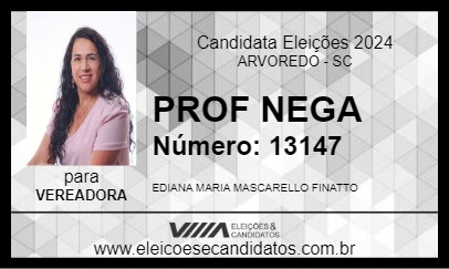 Candidato PROF NEGA 2024 - ARVOREDO - Eleições