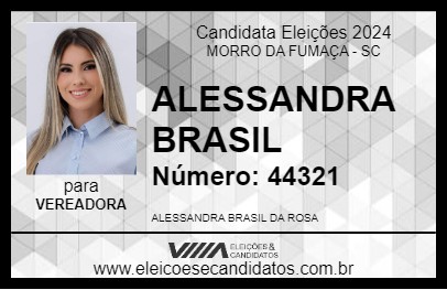 Candidato ALESSANDRA BRASIL 2024 - MORRO DA FUMAÇA - Eleições