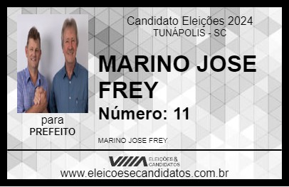 Candidato MARINO JOSE FREY 2024 - TUNÁPOLIS - Eleições