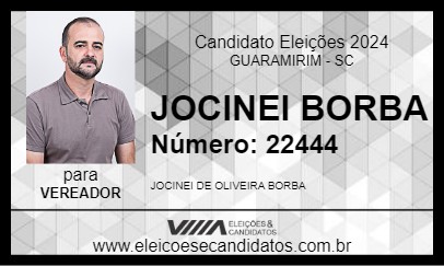 Candidato JOCINEI BORBA 2024 - GUARAMIRIM - Eleições