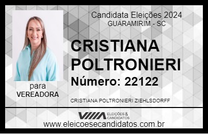 Candidato CRISTIANA POLTRONIERI 2024 - GUARAMIRIM - Eleições