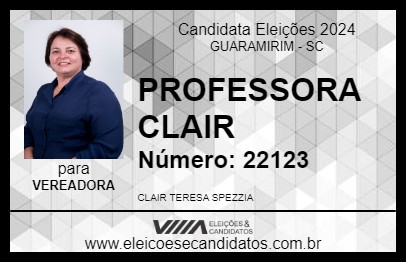 Candidato PROFESSORA CLAIR 2024 - GUARAMIRIM - Eleições