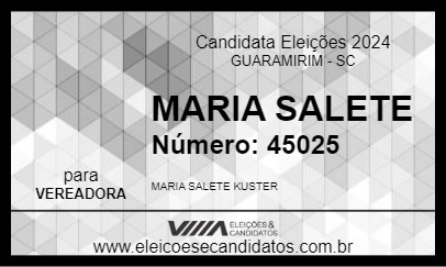 Candidato MARIA SALETE 2024 - GUARAMIRIM - Eleições