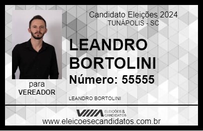 Candidato LEANDRO BORTOLINI 2024 - TUNÁPOLIS - Eleições