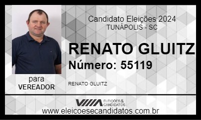 Candidato RENATO GLUITZ 2024 - TUNÁPOLIS - Eleições