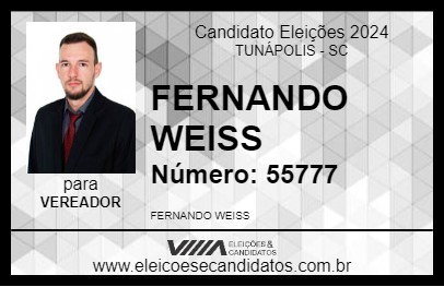 Candidato FERNANDO WEISS 2024 - TUNÁPOLIS - Eleições