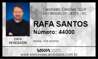 Candidato RAFA SANTOS 2024 - SÃO MIGUEL DO OESTE - Eleições