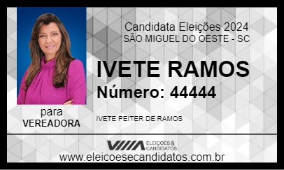 Candidato IVETE RAMOS 2024 - SÃO MIGUEL DO OESTE - Eleições