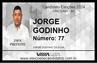 Candidato JORGE GODINHO 2024 - CRICIÚMA - Eleições