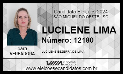 Candidato LUCILENE LIMA 2024 - SÃO MIGUEL DO OESTE - Eleições