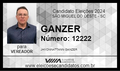 Candidato GANZER 2024 - SÃO MIGUEL DO OESTE - Eleições