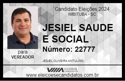 Candidato JESIEL SAUDE E SOCIAL 2024 - IMBITUBA - Eleições