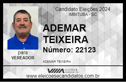 Candidato ADEMAR TEIXEIRA 2024 - IMBITUBA - Eleições