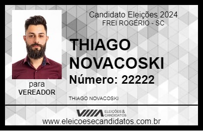 Candidato THIAGO NOVACOSKI 2024 - FREI ROGÉRIO - Eleições