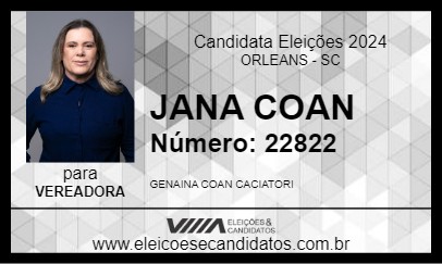 Candidato JANA COAN 2024 - ORLEANS - Eleições