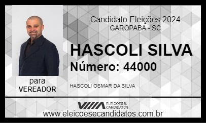 Candidato HASCOLI SILVA 2024 - GAROPABA - Eleições