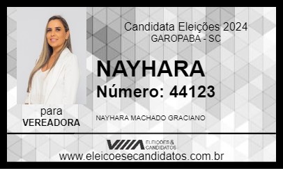 Candidato NAYHARA 2024 - GAROPABA - Eleições