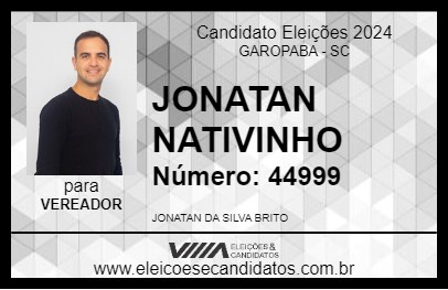 Candidato JONATAN NATIVINHO 2024 - GAROPABA - Eleições