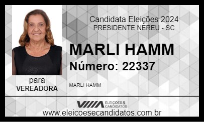 Candidato MARLI HAMM 2024 - PRESIDENTE NEREU - Eleições