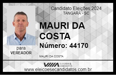 Candidato MAURI DA COSTA 2024 - TANGARÁ - Eleições