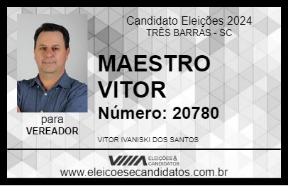 Candidato MAESTRO VITOR 2024 - TRÊS BARRAS - Eleições