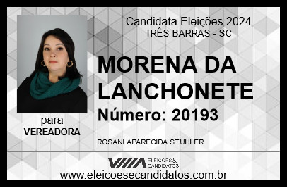 Candidato MORENA DA LANCHONETE 2024 - TRÊS BARRAS - Eleições