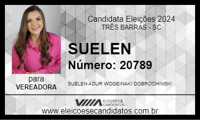 Candidato SUELEN 2024 - TRÊS BARRAS - Eleições