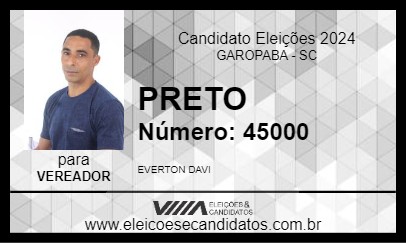 Candidato PRETO 2024 - GAROPABA - Eleições