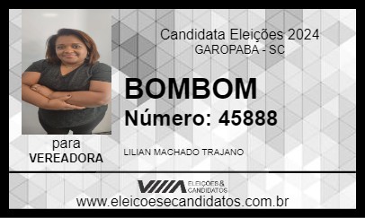 Candidato BOMBOM 2024 - GAROPABA - Eleições