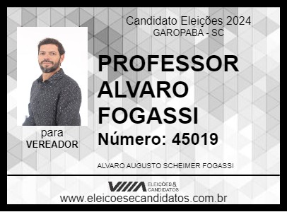 Candidato PROFESSOR ALVARO FOGASSI 2024 - GAROPABA - Eleições