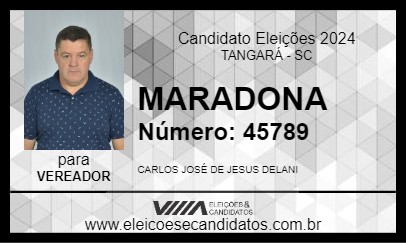 Candidato MARADONA 2024 - TANGARÁ - Eleições