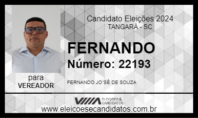 Candidato FERNANDO 2024 - TANGARÁ - Eleições