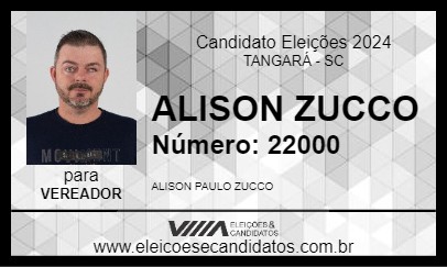 Candidato ALISON ZUCCO 2024 - TANGARÁ - Eleições